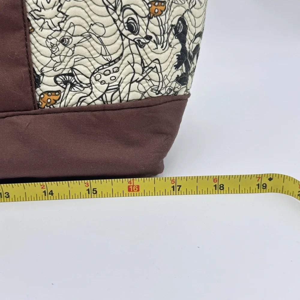 Diisney Parks Quilted Tote Bag With Bambi Flower &Thumper!! Mushroom CottageCore